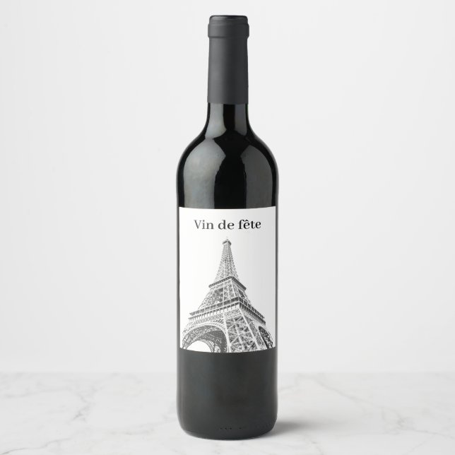 Etiqueta Para Botella De Vino Fiesta Wine France (Anverso)
