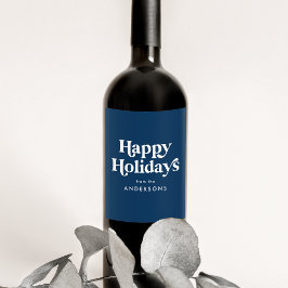 Etiqueta Para Botella De Vino Fiestas felices de la Marina de Tipografía Retro