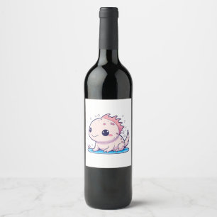 Etiqueta Para Botella De Vino filósofo axolotl lindo