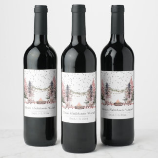 Etiqueta Para Botella De Vino Fin de semana de camping de la fiesta de la solter