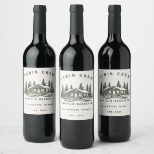 Etiqueta Para Botella De Vino Fin de semana de camping personalizado para desped