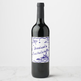 Etiqueta Para Botella De Vino Fin de semana de despedida de soltera de cóctel de