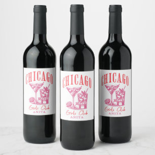 Etiqueta Para Botella De Vino fin de semana de soltería de chicago