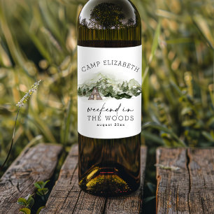 Etiqueta Para Botella De Vino Fin de semana en el bosque Camping Despedida de so