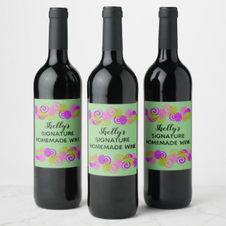 Etiqueta Para Botella De Vino Firma casera personalizada Vino favorito