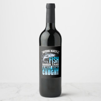Etiqueta Para Botella De Vino Fisher Nothing Hace Que Un Pescado Sea Más Grande