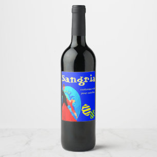Etiqueta Para Botella De Vino Flamenco Sangria personalizado