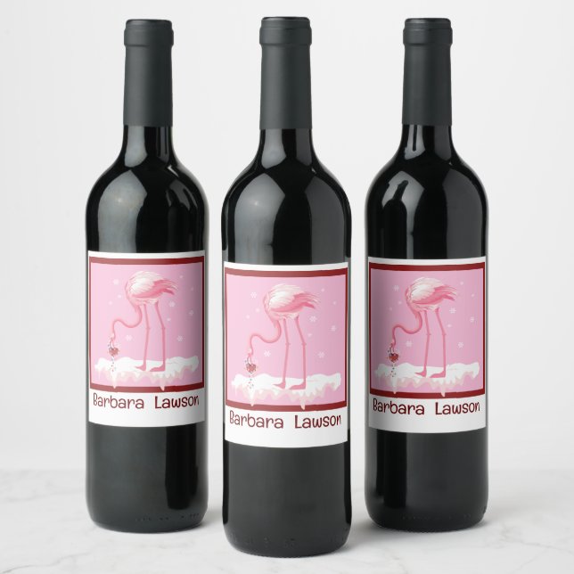 Etiqueta Para Botella De Vino Flamingo de degustación de vino (Botellas)