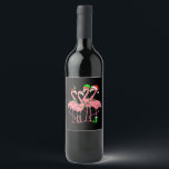 Etiqueta Para Botella De Vino Flamingo Merry Christmas Funny Flamingo Lover Rega<br><div class="desc">Flamingo Merry Christmas Funny Flamingo Lover Regalo</div>