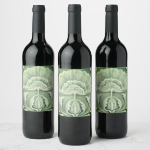Etiqueta Para Botella De Vino Flor de acabado crujiente Art Nouveau