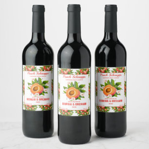 Etiqueta Para Botella De Vino Flor de fruta de melocotón