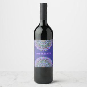 Etiqueta Para Botella De Vino Flor De Vida - Mandala Estilo India 2