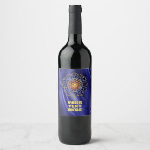Etiqueta Para Botella De Vino Flor De Vida - Ornamentos Vintage Mandala 1
