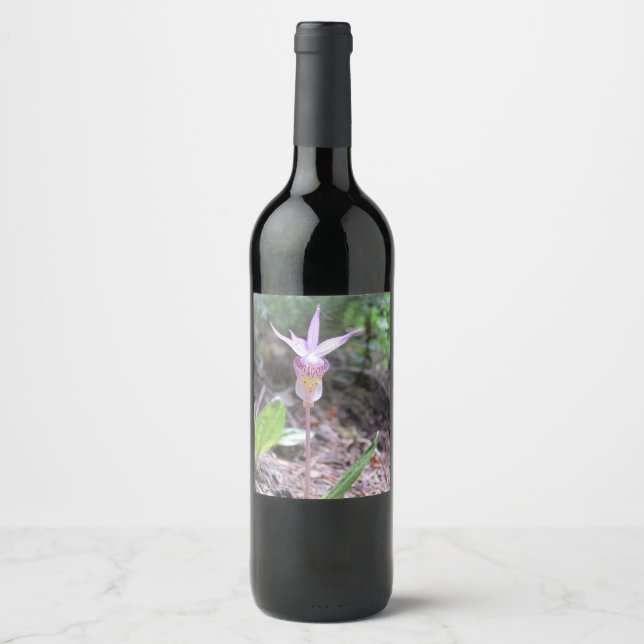 Etiqueta Para Botella De Vino Flor Orquídea (Anverso)