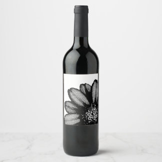 Etiqueta Para Botella De Vino flor roja