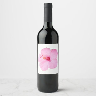 Etiqueta Para Botella De Vino Flor tropical Hibiscus rosa