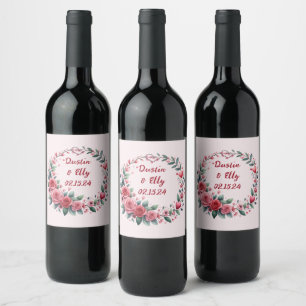 Etiqueta Para Botella De Vino Floral de acuarela artística: Elevar tu evento