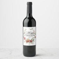 Floral Elegante acuarela Feliz Deseos navideños