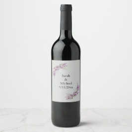 Etiqueta Para Botella De Vino Floral lila