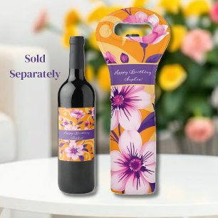 Etiqueta Para Botella De Vino Florales de verano vibrantes-estilo dopamina