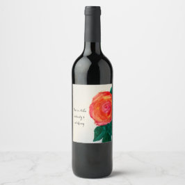 Etiqueta Para Botella De Vino Florece como si nadie estuviera mirando