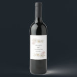 Etiqueta Para Botella De Vino Flores acuáticas de crema y Rubor<br><div class="desc">Flores acuáticas de crema y Rubor</div>