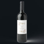 Etiqueta Para Botella De Vino Flores de acuarela crema y rubor<br><div class="desc">Flores de acuarela crema y rubor</div>