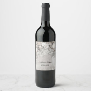 Etiqueta Para Botella De Vino Flores del Bosque del País de las Maravillas de In