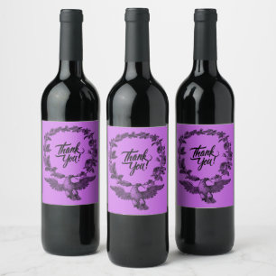 Etiqueta Para Botella De Vino Flores Florales de Boda Vectoriales de Agradecimie
