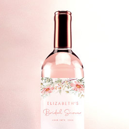 Etiqueta Para Botella De Vino Flores silvestres rusas de peach