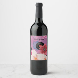 Etiqueta Para Botella De Vino Flores y vinilo