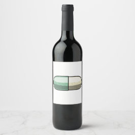 Etiqueta Para Botella De Vino Fluoxetina con purpurina