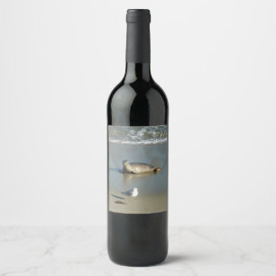 Etiqueta Para Botella De Vino Foca común en La Jolla California