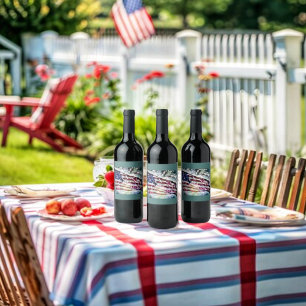 Etiqueta Para Botella De Vino Fondo de fuegos artificiales
