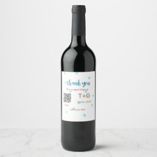 Etiqueta Para Botella De Vino Fondo de luna de miel Añadir Q R código de pareja