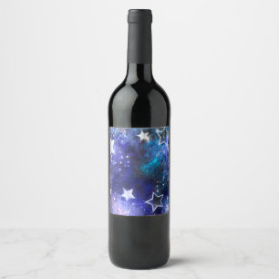Etiqueta Para Botella De Vino Fondo espacial con estrellas