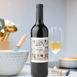 Etiqueta Para Botella De Vino Foto Collage Gray Te Ama Mejor Regalo