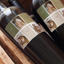 Etiqueta Para Botella De Vino Foto Collage Moderno El Mejor Regalo De Papá Nunca
