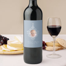 Foto de Bautizo Niño Azul Polvoriento Cruz con Esc