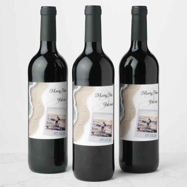 Etiqueta Para Botella De Vino Foto de Beach Vibe (Botellas)