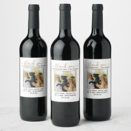 Etiqueta Para Botella De Vino Foto de boda de mascota personalizada con guión mo
