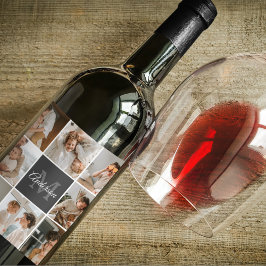 Etiqueta Para Botella De Vino Foto de colección familiar moderna y regalo person