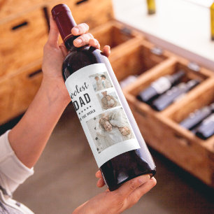 Etiqueta Para Botella De Vino Foto de colección moderna Regalo del Día de los Pa