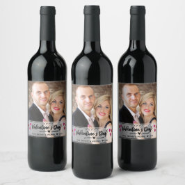 Etiqueta Para Botella De Vino Foto de El día de San Valentín de corazones rojos 