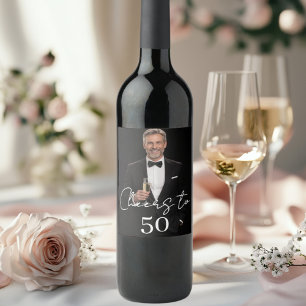 Etiqueta Para Botella De Vino Foto de fiesta de cumpleaños brindis