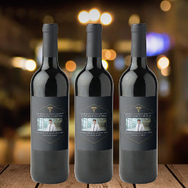 Etiqueta Para Botella De Vino Foto de graduación de la Escuela de Medicina de Or