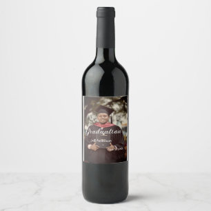 Etiqueta Para Botella De Vino foto de graduación nombre hombre promoción 20XX un