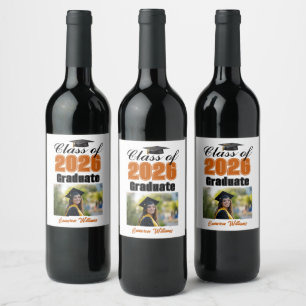 Etiqueta Para Botella De Vino Foto de la fiesta de graduación de la clase de nar