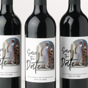 Etiqueta Para Botella De Vino Foto de la secuencia de comandos Guardar la invita