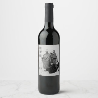 Etiqueta Para Botella De Vino Foto de la vieja playa de Sepia